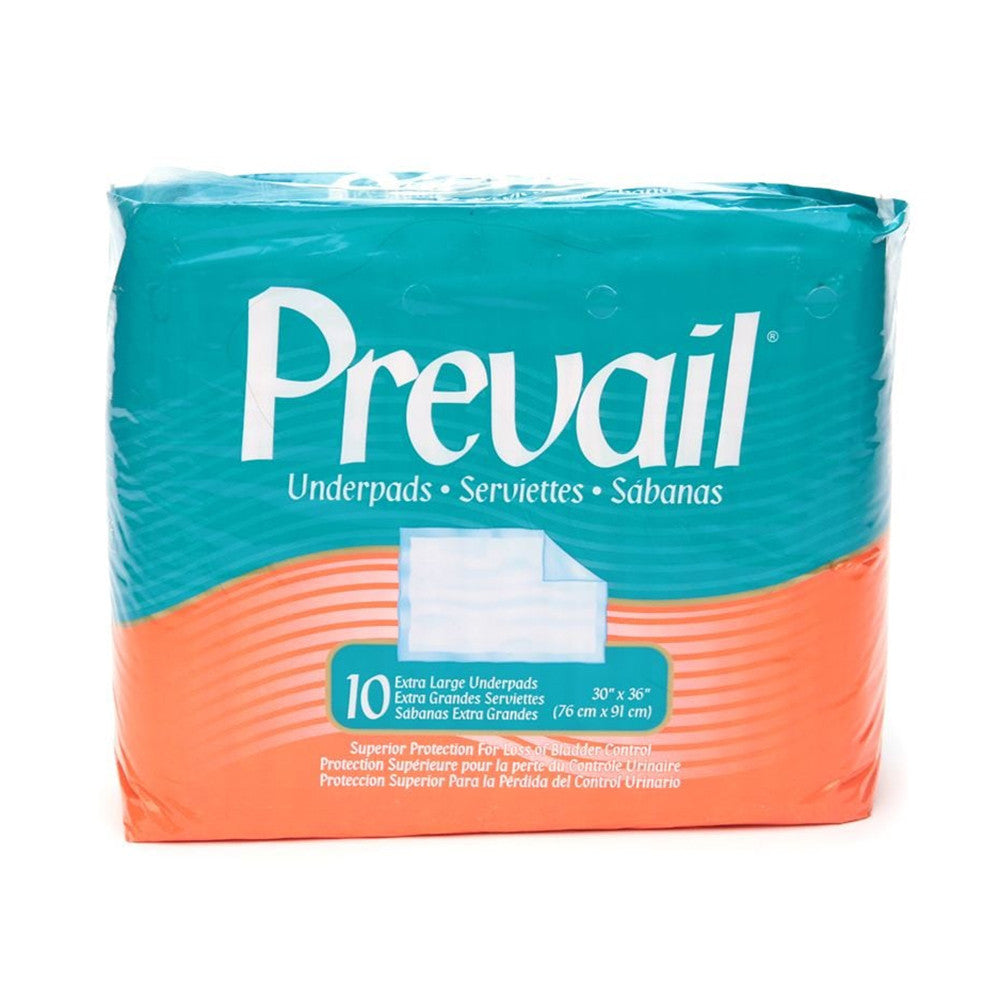 Prevai Underpads Extra Large 30 x 36 Inches, 10 Ea